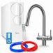 Ari Slender Système de filtration d'eau, osmose inverse, 800 GPD, robinet à deux poignées, cartouche filtrante en céramique, bec pivotant, diffuseur à bulles d'air, laiton, graphite, couleur anthracite