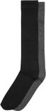 Urban Classics High knee 2pack Overknee sokken - 43/46 - Zwart/Grijs