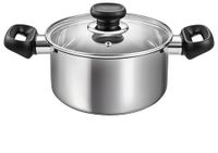 Tescoma Brava steelpan met deksel, diameter 18 cm, 2,0 l, roestvrij staal