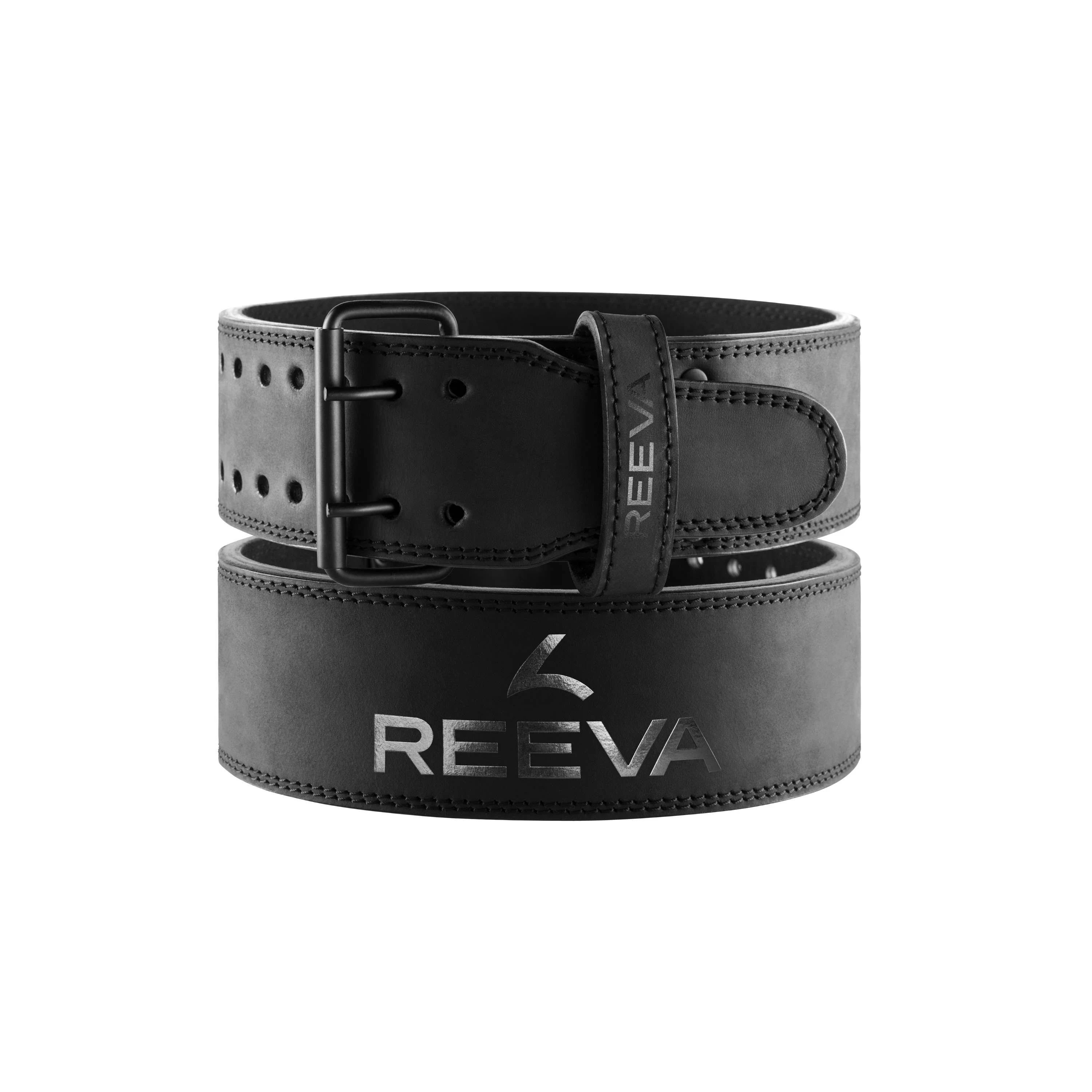 Reeva Leather Powerlifting Belt - Black - L