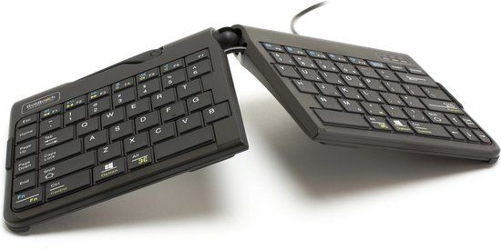 BakkerElkhuizen Goldtouch Travel Go2 Wired Toetsenbord Kantoor USB QWERTZ Duits Zwart