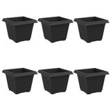 vidaXL - Vierkante Bloempot - 6 stuks - Zwart - 33 x 33 x 26 cm - Kunststof