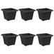 vidaXL - Vierkante Bloempot - 6 stuks - Zwart - 33 x 33 x 26 cm - Kunststof