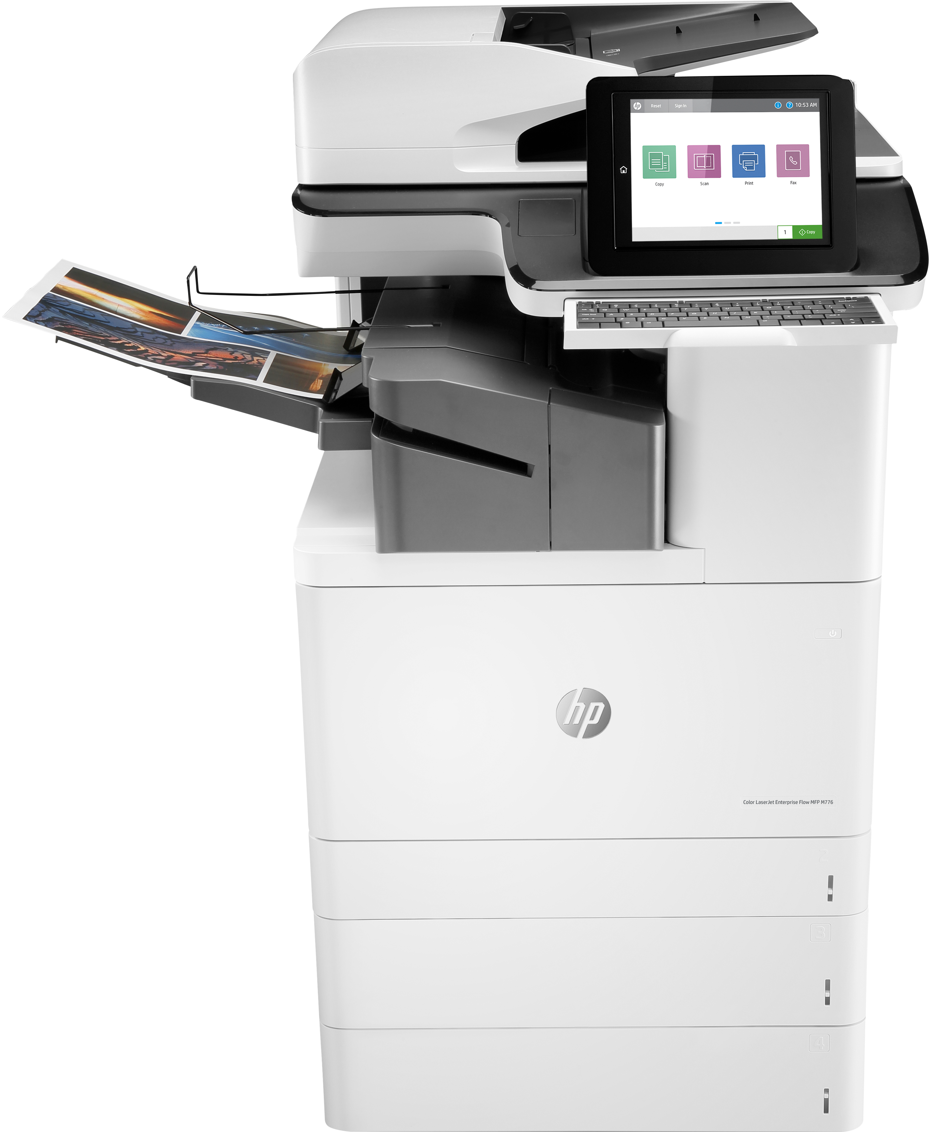 HP Color LaserJet Enterprise Flow MFP M776zs - Multifunctionele printer - Kleur - Laser - A3 - 45ppm - Zwart, Wit