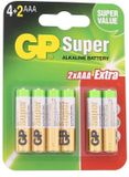 GP AAA alkaline 4+2 batterijen