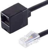 1aTTack.de 1x 3,0 m - Westerse stekker 8/8 naar Westerse RJ45-aansluiting 8/8 netwerkverlengkabel. Geklemde connectoren. Vergulde contacten.