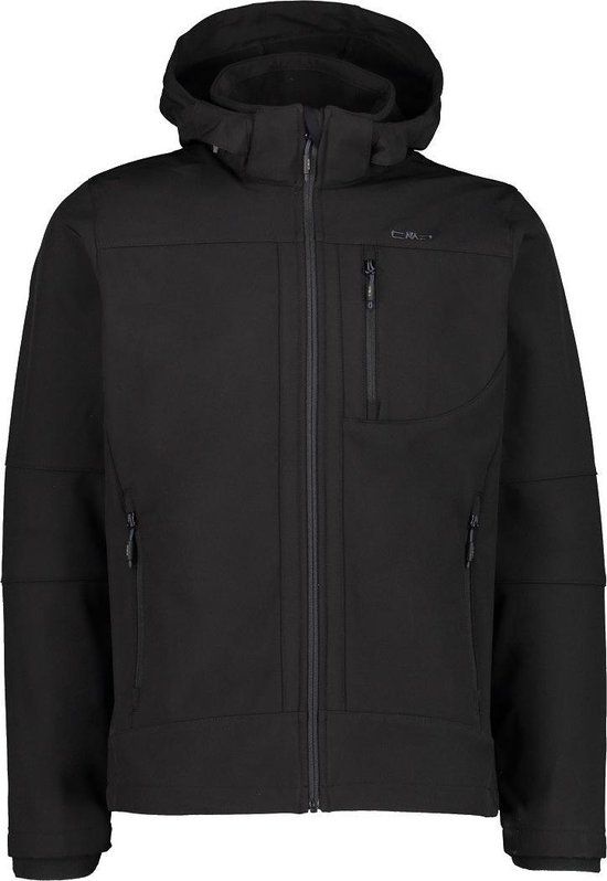 CMP Softshelljas Zip Hood Heren - Zwart - Maat S