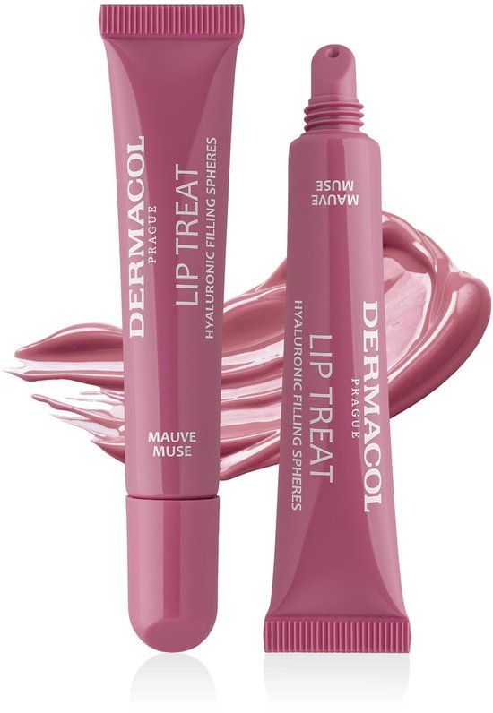 Dermacol Lip Treat Lip Balm - Vegan Hydraterende Behandeling - Glossy Tint - Mauve Muse - Hyaluronzuur - Olijfolie Nourishing