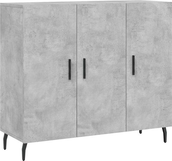 vidaXL Dressoir 90x34x80 cm bewerkt hout betongrijs