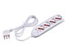 ROSI Meervoudige stekkerdoos serie Emilia 4 prese schuko biv. 10/16A Wit