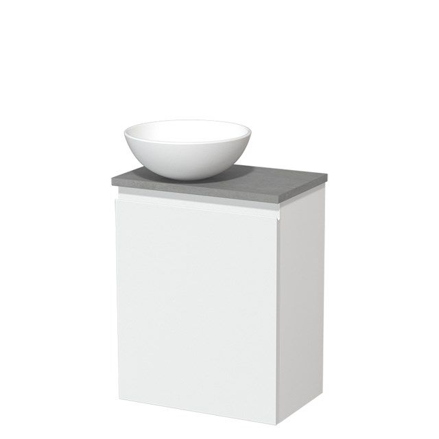 Maxaro Modulo Toiletmeubel 41 cm - Mat Wit - Lichtgrijs Beton Blad