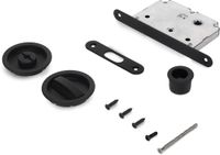 Emuca Kit van Sloten kit met ronde grendel voor schuifdeur, diameter 57mm, Staal, Zwart gelakt