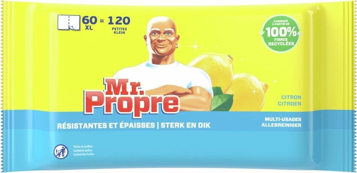 MR PROPRE 4x Mr. Propre Reinigingsdoekjes Citroen 60 stuks