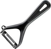 Westmark Groente- en aspergeschiller met uitsteker, Gentle, roestvrijstalen mes, met mesbeschermer, kleur: zwart
