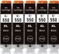 Canon 5 cartouches d'encre, compatible avec PGI-550 noir XL