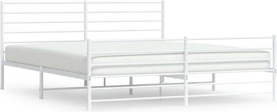 vidaXL Bedframe Metaal Wit 180x200 cm