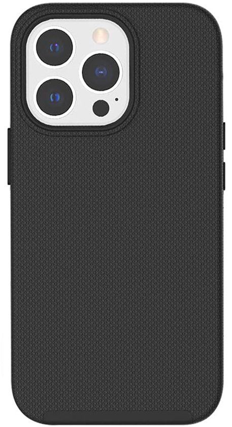 Eiger, Hoesje geschikt voor iPhone 14 Pro Max - Hardcase Dual Layer Ultra-Versterkt 4m Valbescherming, Zwart