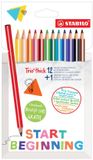 STABILO Trio dikke kleurpotloden, driekantig, 4,2 mm, etui 12+1 stuks