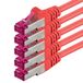 1aTTack.de 3,0 m - rood - 5 stuks - CAT6a (10Gb/s) netwerkkabel S-FTP CAT 6a LAN-kabel - GHMT-gecertificeerd PIMF 500 MHz Cat5 Cat5e Cat6 Cat6a Cat7 voor switch, router, modem, internet