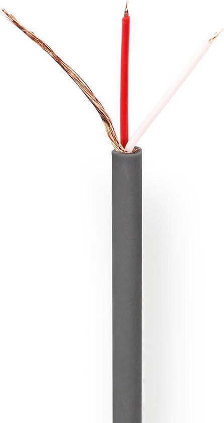 Nedis Microfoonkabel - 100m - Donkergrijs