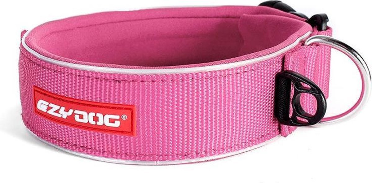 EzyDog Neo Wide - Brede Hondenhalsband (71-81cm) - Roze - 3XL roze