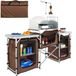 StarTech Latios Campingkeuken - Kampeerkast - 174 x 176 x 46 cm - Opvouwbaar - Aluminium Frame - Met Lantaarnpaal en Haak