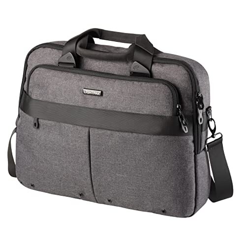 Lightpak FB2046166 - fixbag laptoptas WOOKIE met Klickfix Compact tassenrail voor fiets, notebooktas voor 17" notebooks & Tablet gemaakt van polyester, schoudertas ca. 31 x 40 x 7 cm, grijs tas