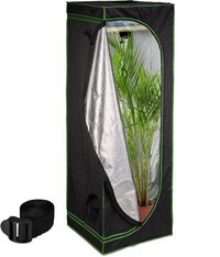 Relaxdays Growtent binnen - kweektent in huis - growbox - planten kweken - groen/zwart 60 x 60 x 180 cm