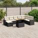 Maison Exclusive - Ensemble de meubles de jardin 9 pièces avec canapé et coussins, noir, en polyrotin