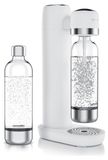 Arendo machine à gazéifier avec 2 bouteilles PET de 1000 ml chacune, compatible avec les cylindres de CO2 de 60 litres, degré de carbonatation finement réglable, sans BPA, pas besoin de prise électrique, blanc