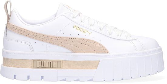 PUMA Mayze Lth Wns Lage Sneakers - Wit/beige - Maat 38.5 - Vrouwen