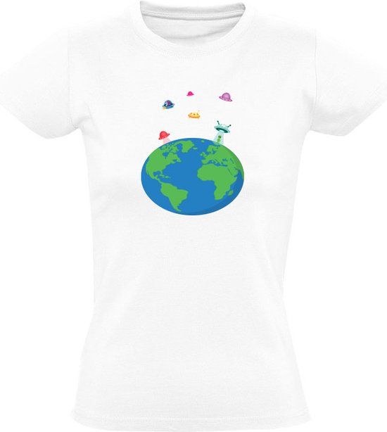 Sol's Alien Planeet Dames T-shirt - Wit - 4XL