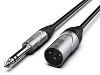 Audibax Pro XLR-kabel, stekker op jack, lengte 1,5 m, hoge signaaloverdracht, PVC-coating, maximale isolatie, diameter 6 mm, zwart