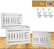 FGF IMPORT EXPORT Houten kisten wit, 3 stuks Home 01222