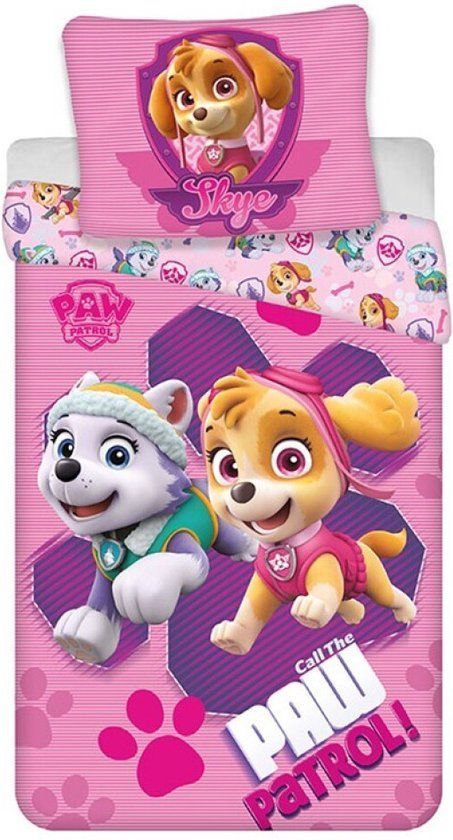 PAW Patrol Dekbedovertrek Skye Everest Eenpersoons 140x200cm - Roze