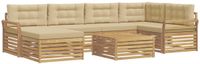 vidaXL - Buiten - bank - set - 7 - st - Wit - en - Beige