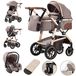 SK20 Poussette 3-en-1 - Léger et pliable - Kaki