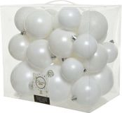 Decoris Kerstballen - 26x stuks - wit - kunststof