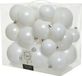 Decoris Kerstballen - 26x stuks - wit - kunststof