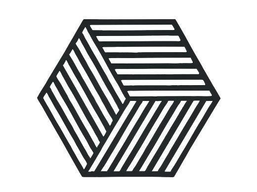 Zone Denmark Hexagon Onderzetter - Zwart - Silicone