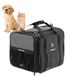 Ferplast VOYAGER Kattenmand, Hondenmand, Verstelbare Handgrepen en Schouderriem, Veiligheidsriem, Dubbele Zijopening, met Kussen, Max 15 Kg, 50x35x37h cm, Zwart