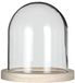 Ideas 4 Seasons Decoratie stolp - glas - houten plateau - D12 x H13 cm