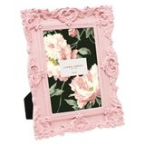 Laura Ashley 4x6 roze sierlijke getextureerde handgemaakte hars fotolijst met ezel en haak voor tafelblad en wanddisplay, decoratief bloemenontwerp huisdecoratie, fotogalerij, kunst, meer (4x6, roze)