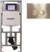 Geberit Inbouwreservoir UP320 met QeramiQ metal bedieningsplaat - dualflush - ronde knoppen - metaal goud geborsteld