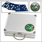 Safe Aluminium muntenkoffer voor 210 munten met een doorsnede van max. 26 mm