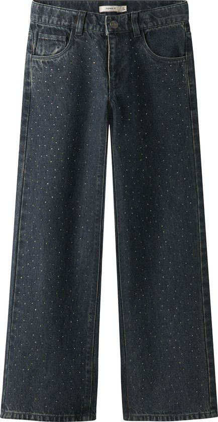 NAME IT NKFROSE WIDE RHINE JEANS 2424-IM S - Blauw - Maat 128 - Meisjes