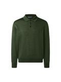 MAERZ Classic Fit pull pour homme avec col polo laine - vert