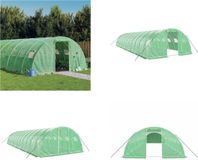 vidaXL Tuinkas met stalen frame 48 m² 12x4x2 m groen