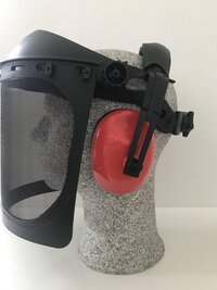 Tecomec Gaasvizier met gehoorbescherming - Rood/Zwart