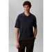 Calvin Klein regular polo met linnen donkerblauw gebreid